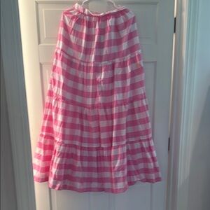 Pink and White Striped Skirt
